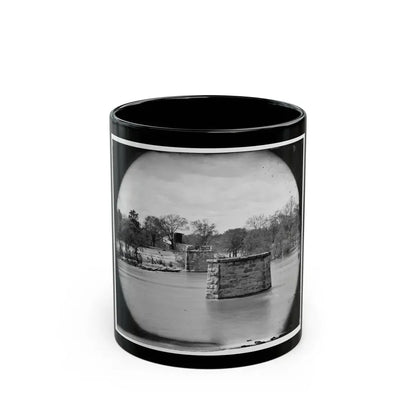Richmond, Va. Ruins Of Richmond & Danville Railroad Bridge; The City Beyond (U.S. Civil War) Black Coffee Mug 11oz - Go Mug Yourself