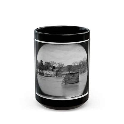 Richmond, Va. Ruins Of Richmond & Danville Railroad Bridge; The City Beyond (U.S. Civil War) Black Coffee Mug 15oz - Go Mug Yourself