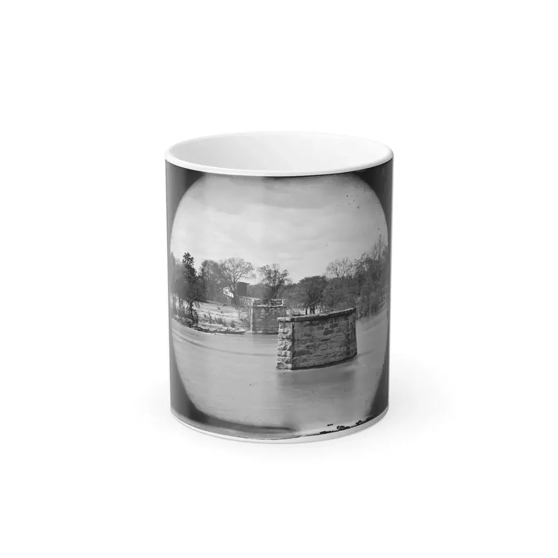 Richmond, Va. Ruins of Richmond & Danville Railroad Bridge; the City Beyond (U.S. Civil War) Color Changing Coffee Mug 11oz Default Title 11oz - Go Mug Yourself