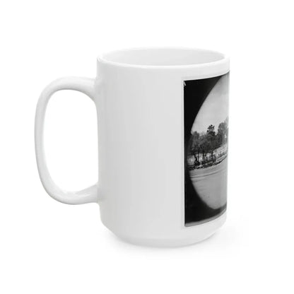Richmond, Va. Ruins Of Richmond & Danville Railroad Bridge; The City Beyond (U.S. Civil War) White Coffee Mug - Go Mug Yourself