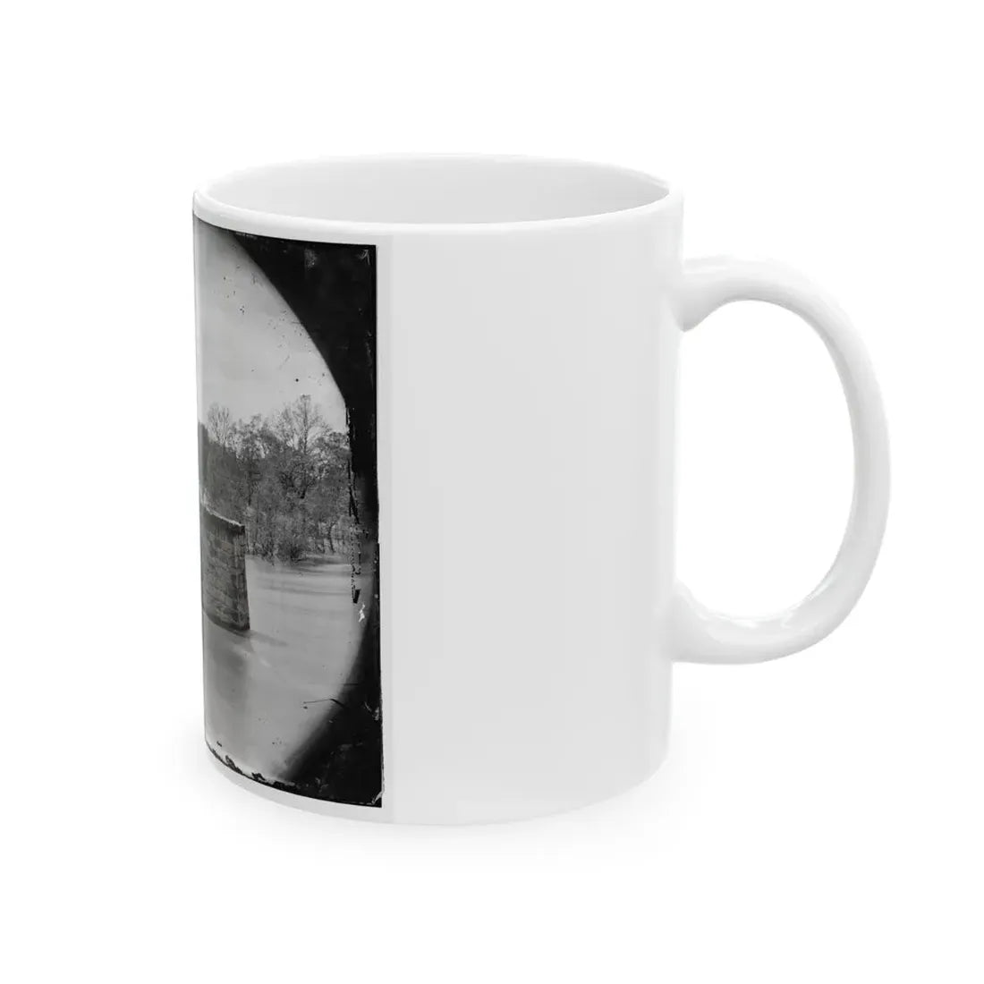 Richmond, Va. Ruins Of Richmond & Danville Railroad Bridge; The City Beyond (U.S. Civil War) White Coffee Mug - Go Mug Yourself