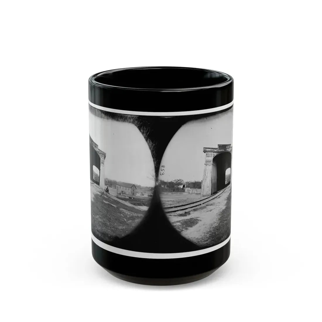 Richmond, Va. Ruins Of Richmond & Danville Railroad Bridge (U.S. Civil War) Black Coffee Mug 15oz - Go Mug Yourself