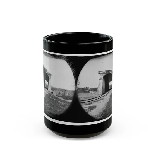 Richmond, Va. Ruins Of Richmond & Danville Railroad Bridge (U.S. Civil War) Black Coffee Mug 15oz - Go Mug Yourself