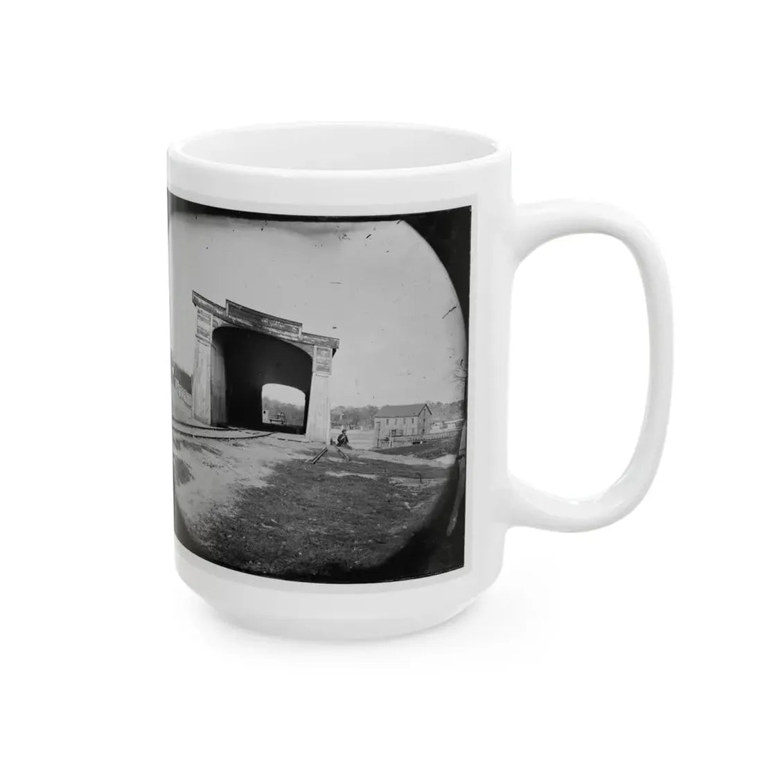 Richmond, Va. Ruins Of Richmond & Danville Railroad Bridge (U.S. Civil War) White Coffee Mug - Go Mug Yourself