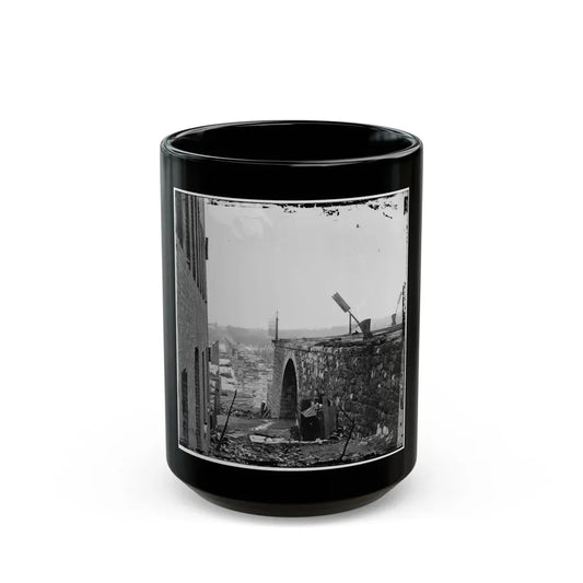 Richmond, Va. Ruins Of Richmond & Petersburg Railroad Bridge (U.S. Civil War) Black Coffee Mug 15oz - Go Mug Yourself