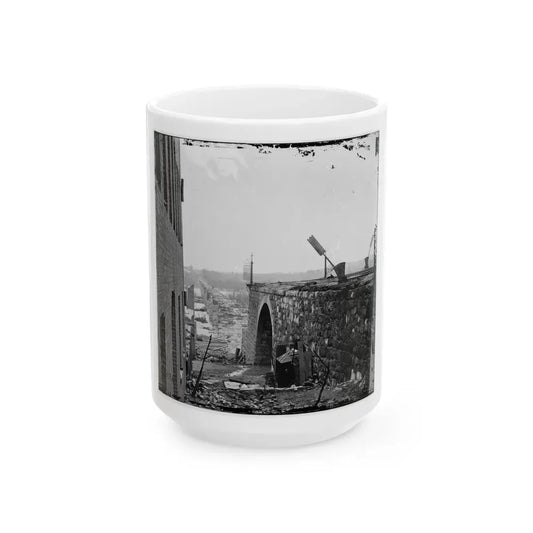 Richmond, Va. Ruins Of Richmond & Petersburg Railroad Bridge (U.S. Civil War) White Coffee Mug 15oz - Go Mug Yourself