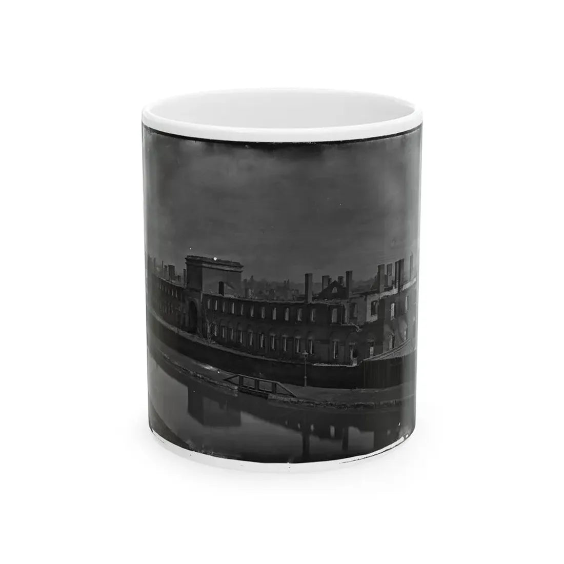 Richmond, Va. Ruins Of State Arsenal From The Canal (U.S. Civil War) White Coffee Mug 11oz - Go Mug Yourself