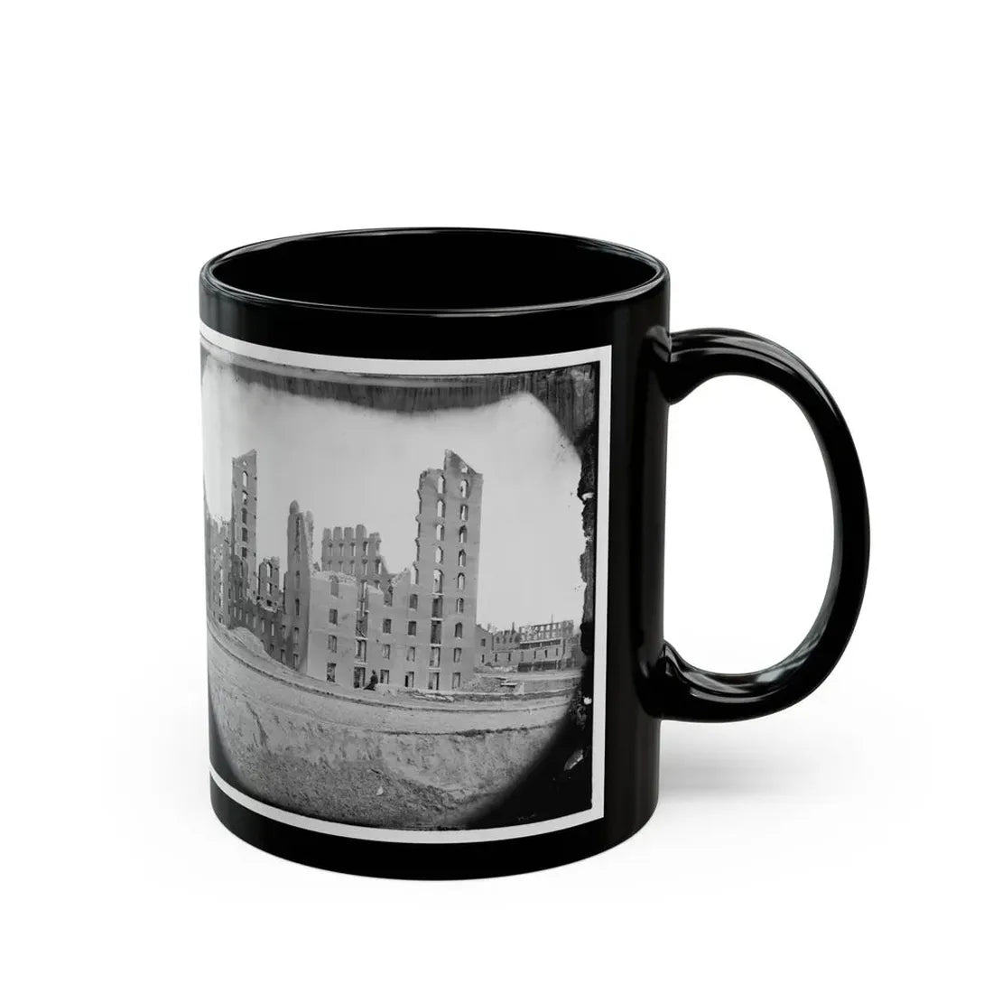 Richmond, Va. Ruins Of The Gallego Flour Mill (U.S. Civil War) Black Coffee Mug - Go Mug Yourself