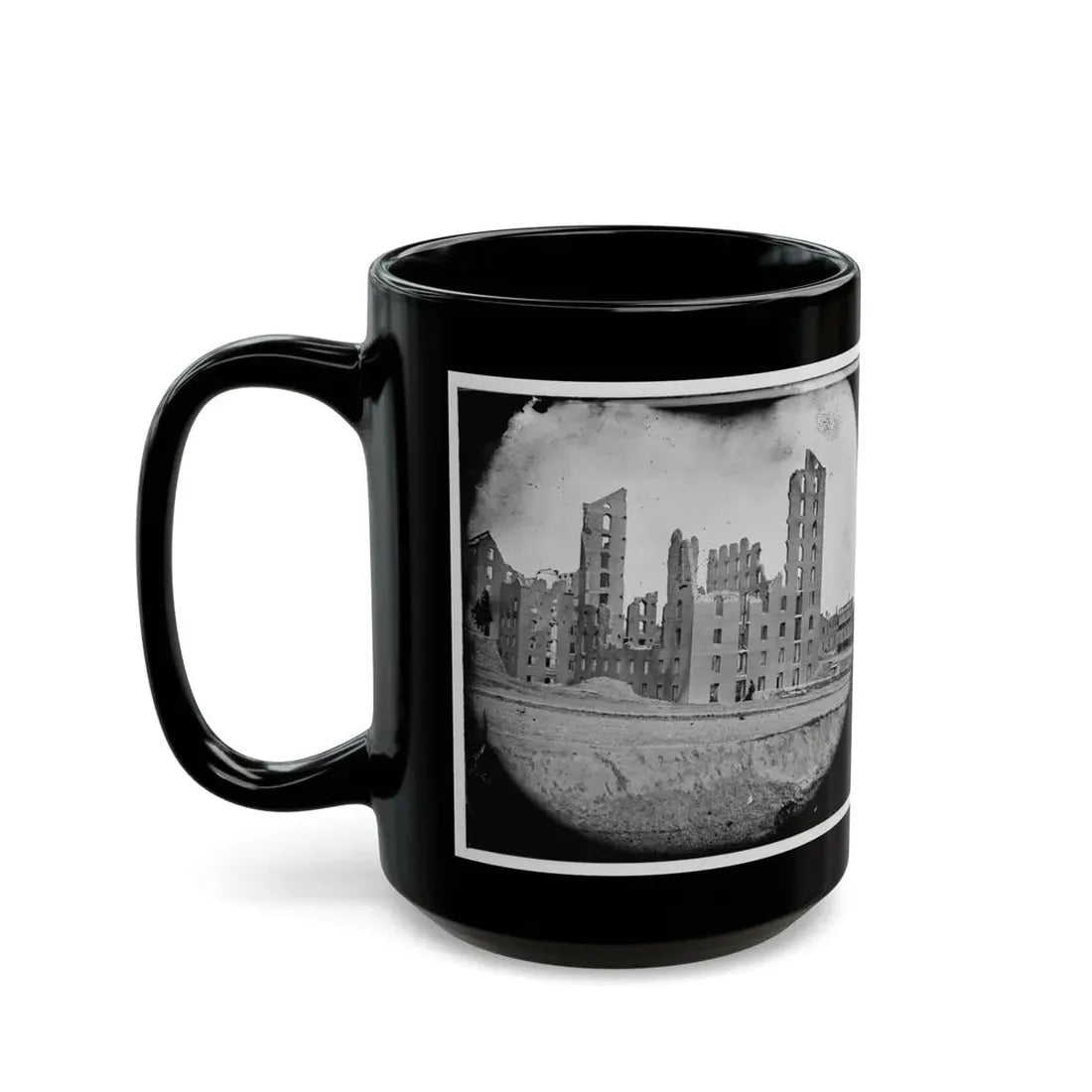 Richmond, Va. Ruins Of The Gallego Flour Mill (U.S. Civil War) Black Coffee Mug - Go Mug Yourself
