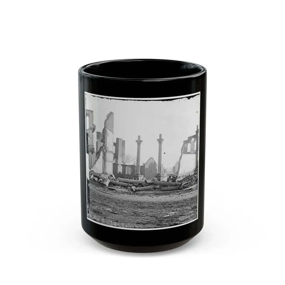 Richmond, Va. Ruins Of The Southern Express Office (Carey Street) (U.S. Civil War) Black Coffee Mug 15oz - Go Mug Yourself