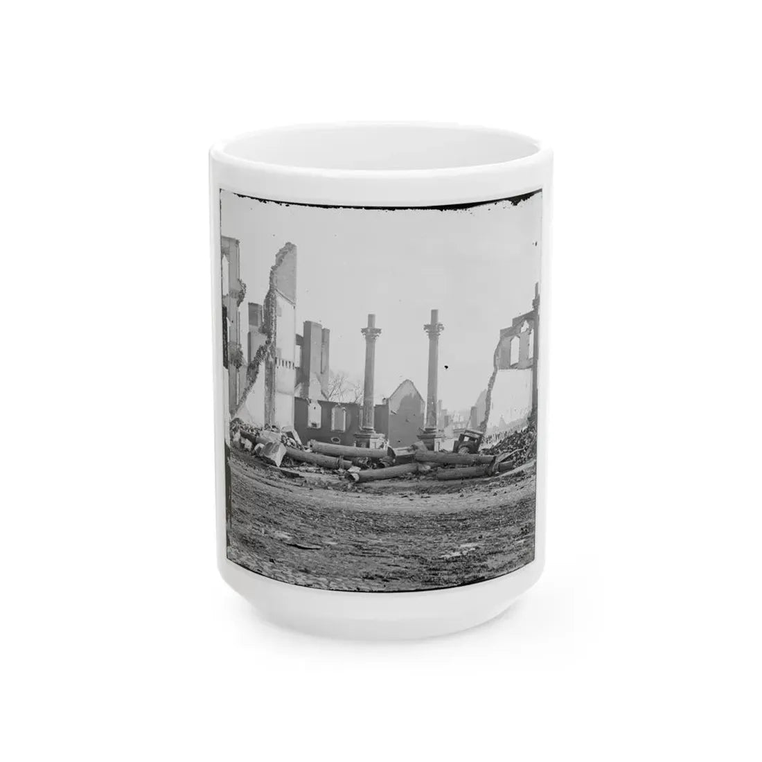 Richmond, Va. Ruins Of The Southern Express Office (Carey Street) (U.S. Civil War) White Coffee Mug 15oz - Go Mug Yourself