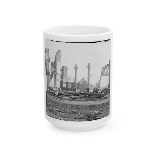 Richmond, Va. Ruins Of The Southern Express Office (Carey Street) (U.S. Civil War) White Coffee Mug 15oz - Go Mug Yourself