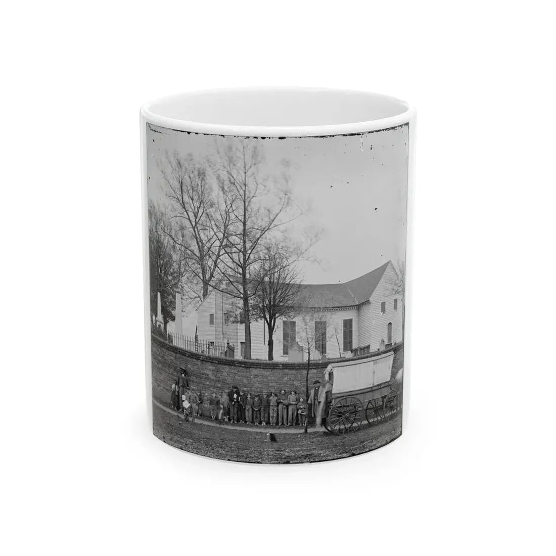 Richmond, Va. St. John's Church And Graveyard From Street (U.S. Civil War) White Coffee Mug 11oz - Go Mug Yourself