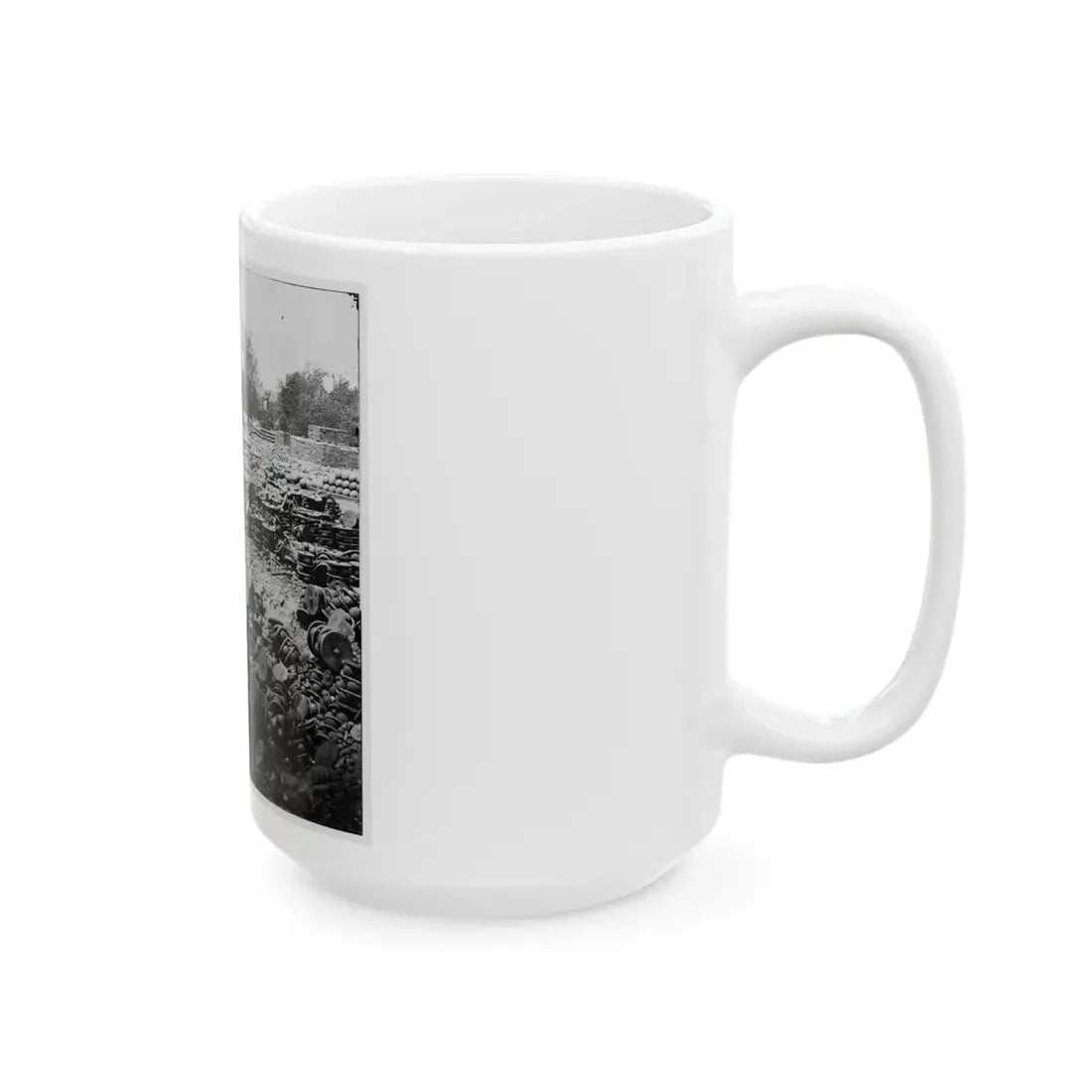 Richmond, Va. Stacked And Scattered Ammunition Near The State Arsenal; Another View (U.S. Civil War) White Coffee Mug - Go Mug Yourself