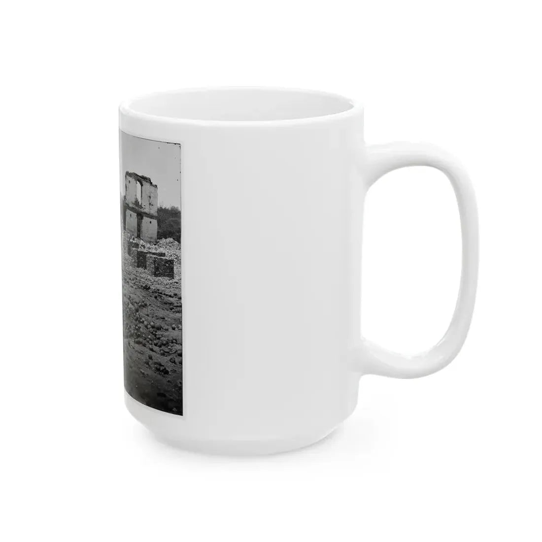 Richmond, Va. Stacked And Scattered Ammunition Near The State Arsenal (U.S. Civil War) White Coffee Mug - Go Mug Yourself