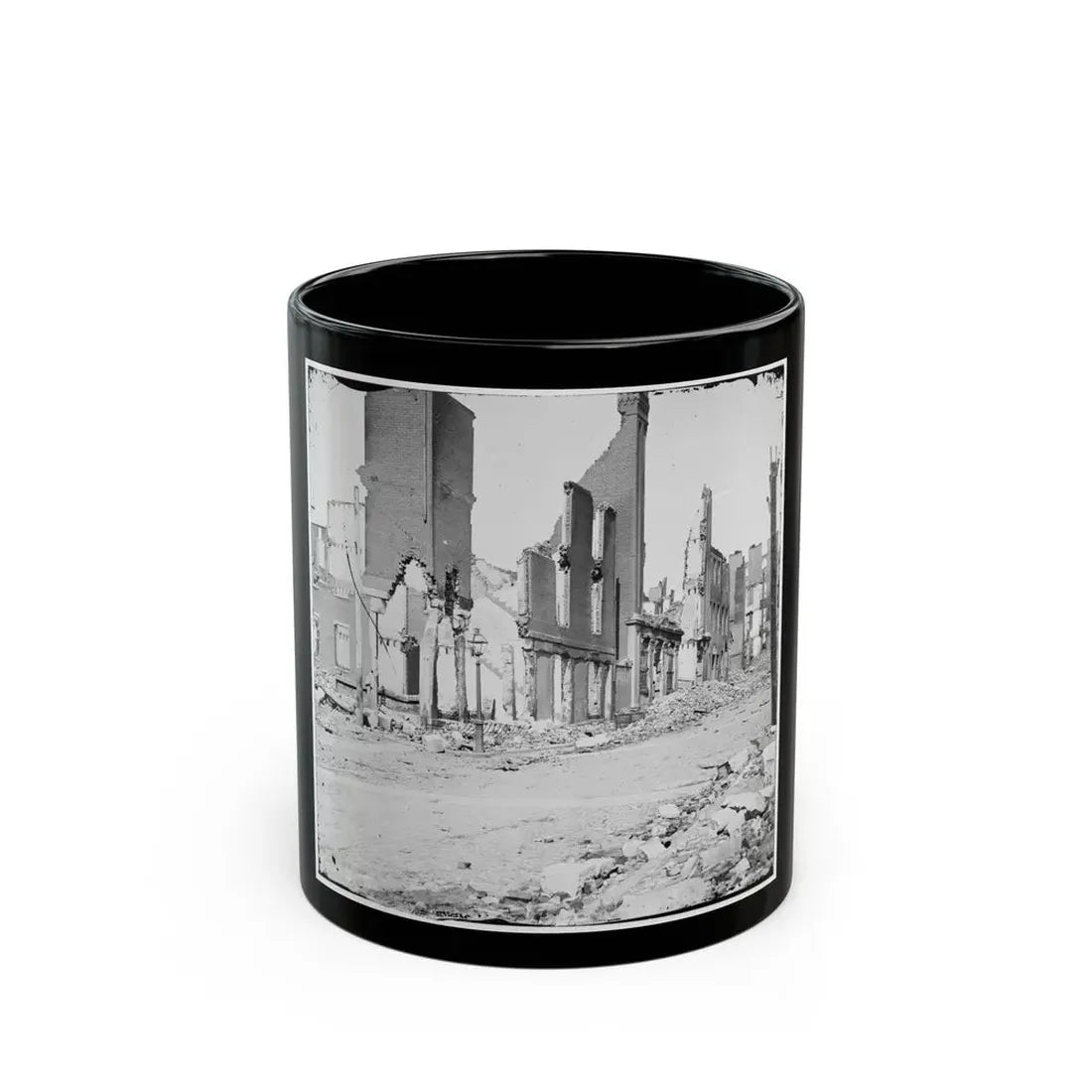 Richmond, Va. Street In The Burned District (U.S. Civil War) Black Coffee Mug 11oz - Go Mug Yourself