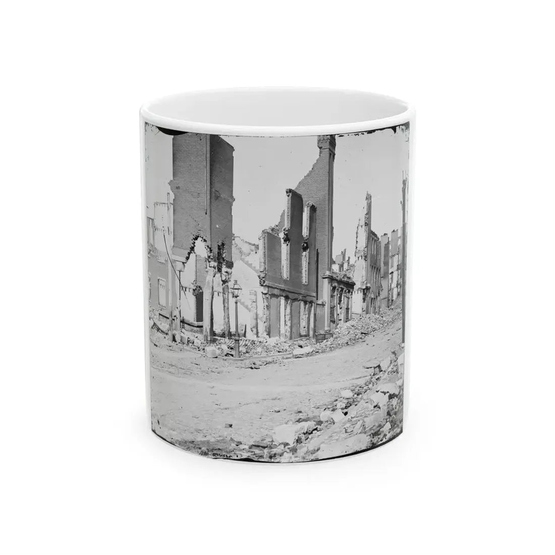 Richmond, Va. Street In The Burned District (U.S. Civil War) White Coffee Mug 11oz - Go Mug Yourself