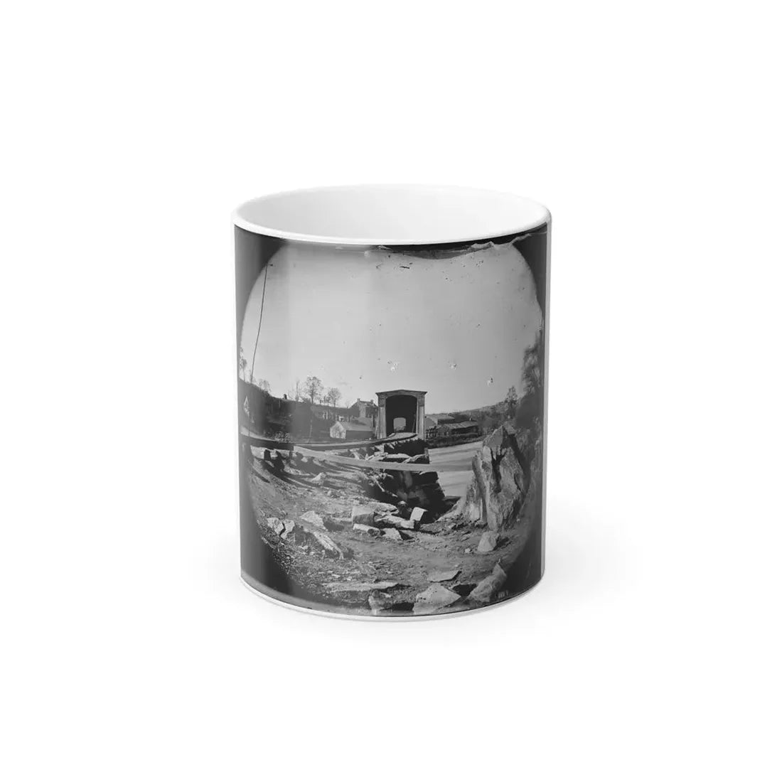 Richmond, Va. The Belle Isle Railroad Bridge (Covered) From the South Bank (U.S. Civil War) Color Changing Coffee Mug 11oz Default Title 11oz - Go Mug Yourself