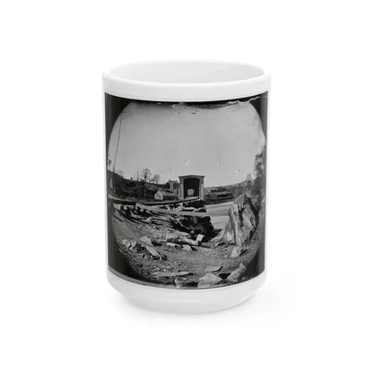 Richmond, Va. The Belle Isle Railroad Bridge (Covered) From The South Bank (U.S. Civil War) White Coffee Mug 15oz - Go Mug Yourself