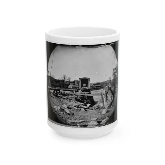 Richmond, Va. The Belle Isle Railroad Bridge (Covered) From The South Bank (U.S. Civil War) White Coffee Mug 15oz - Go Mug Yourself