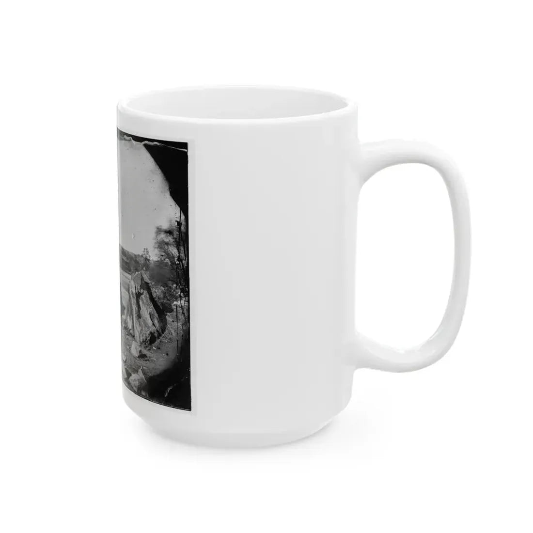 Richmond, Va. The Belle Isle Railroad Bridge (Covered) From The South Bank (U.S. Civil War) White Coffee Mug - Go Mug Yourself