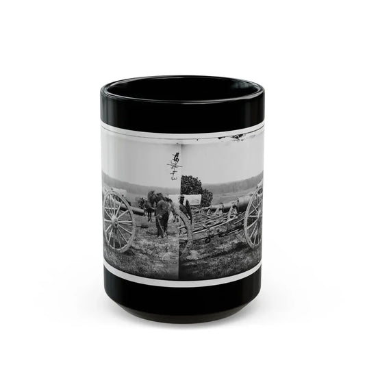 Richmond, Va., Vicinity. 20-Pdr Guns Of The 1st New York Battery, Unlimbered (U.S. Civil War) Black Coffee Mug 15oz - Go Mug Yourself