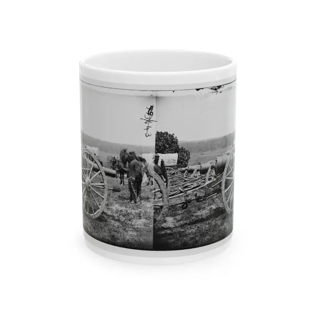 Richmond, Va., Vicinity. 20-Pdr Guns Of The 1st New York Battery, Unlimbered (U.S. Civil War) White Coffee Mug 11oz - Go Mug Yourself