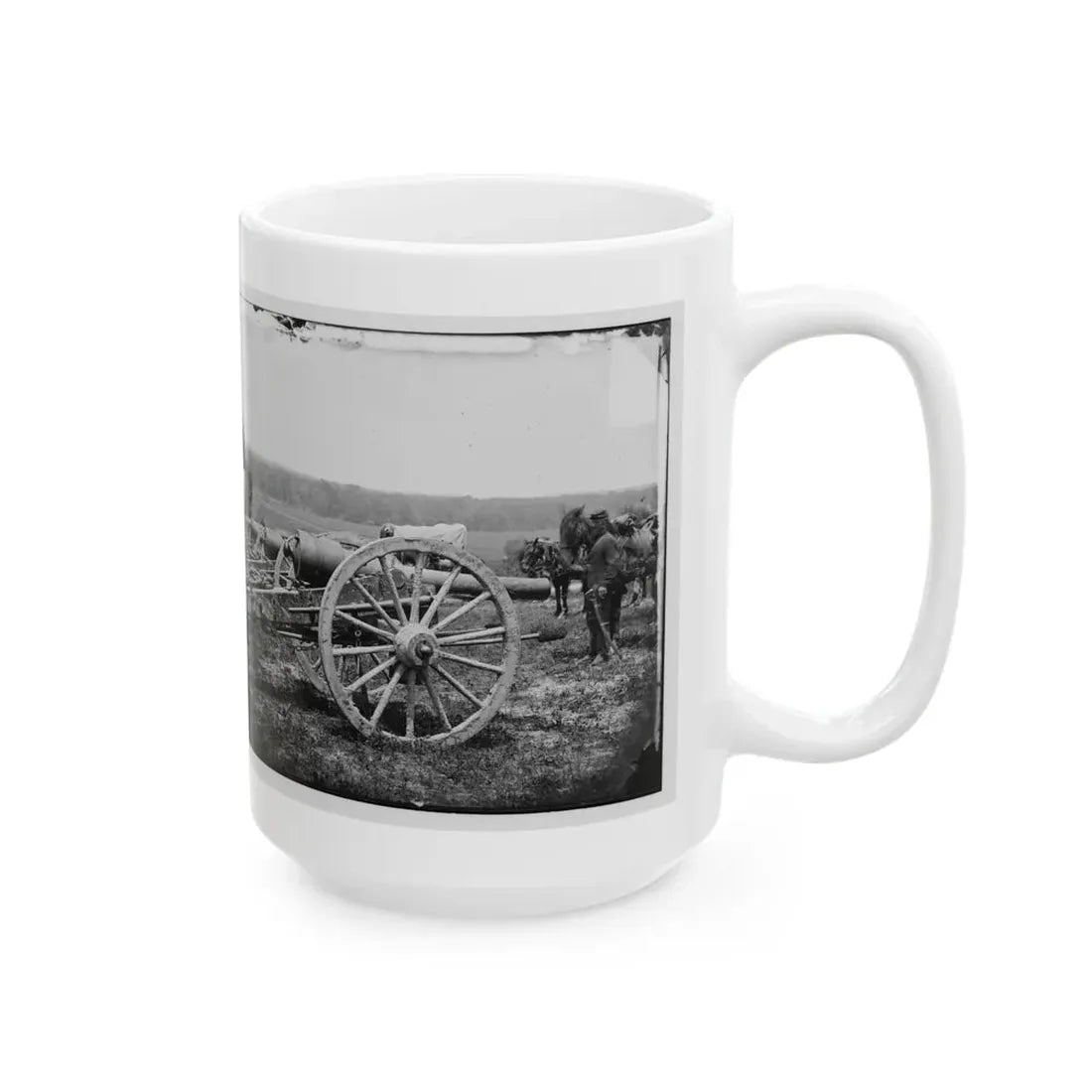 Richmond, Va., Vicinity. 20-Pdr Guns Of The 1st New York Battery, Unlimbered (U.S. Civil War) White Coffee Mug - Go Mug Yourself
