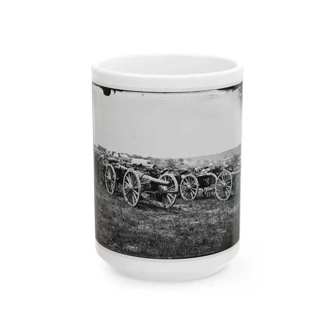 Richmond, Va., Vicinity. 20-Pdr. V Parrott Rifled Guns Of The 1st New York Battery (U.S. Civil War) White Coffee Mug 15oz - Go Mug Yourself