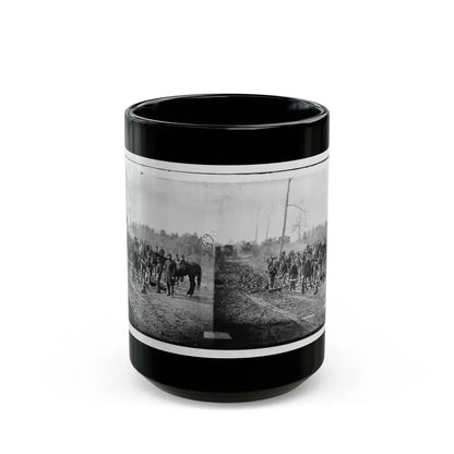Richmond, Va., Vicinity.  Engineers Building Corduroy Road (U.S. Civil War) Black Coffee Mug 15oz - Go Mug Yourself