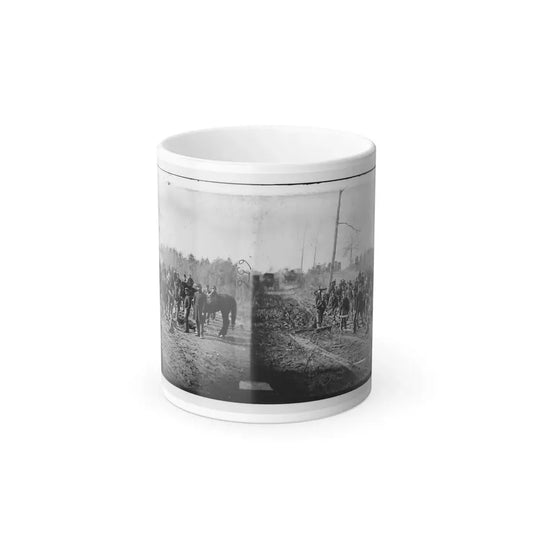 Richmond, Va., Vicinity.  Engineers Building Corduroy Road (U.S. Civil War) Color Changing Coffee Mug 11oz Default Title 11oz - Go Mug Yourself