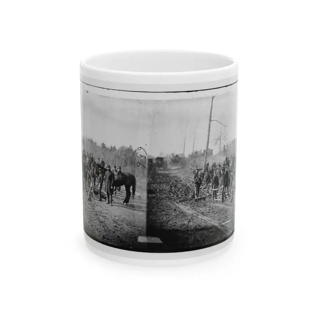 Richmond, Va., Vicinity.  Engineers Building Corduroy Road (U.S. Civil War) White Coffee Mug 11oz - Go Mug Yourself