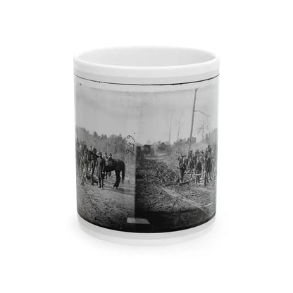 Richmond, Va., Vicinity.  Engineers Building Corduroy Road (U.S. Civil War) White Coffee Mug 11oz - Go Mug Yourself