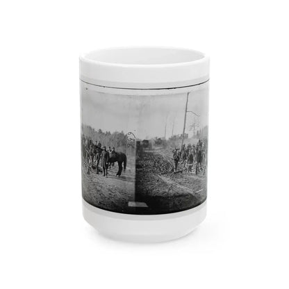 Richmond, Va., Vicinity.  Engineers Building Corduroy Road (U.S. Civil War) White Coffee Mug 15oz - Go Mug Yourself