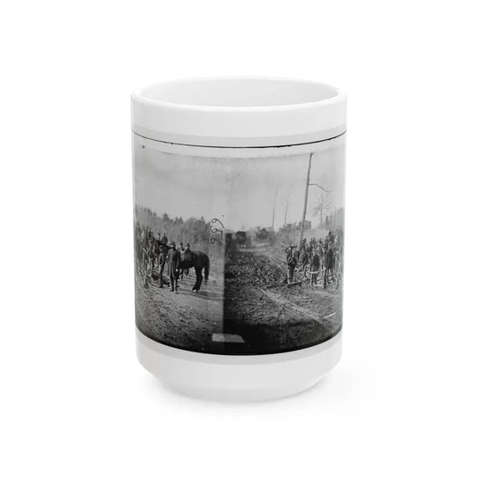 Richmond, Va., Vicinity.  Engineers Building Corduroy Road (U.S. Civil War) White Coffee Mug 15oz - Go Mug Yourself
