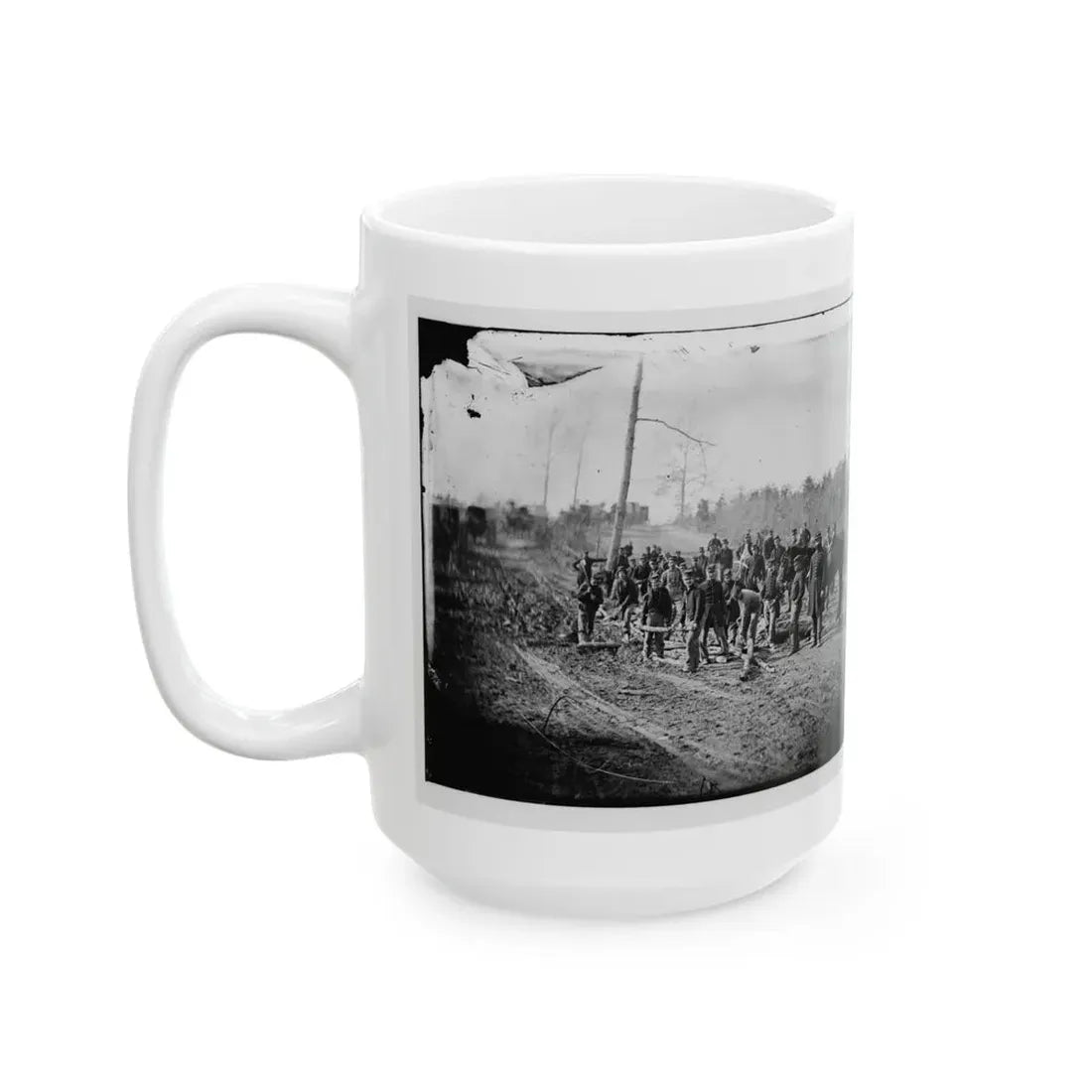 Richmond, Va., Vicinity.  Engineers Building Corduroy Road (U.S. Civil War) White Coffee Mug - Go Mug Yourself