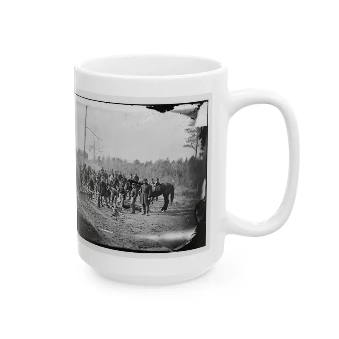 Richmond, Va., Vicinity.  Engineers Building Corduroy Road (U.S. Civil War) White Coffee Mug - Go Mug Yourself
