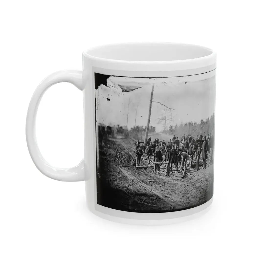 Richmond, Va., Vicinity.  Engineers Building Corduroy Road (U.S. Civil War) White Coffee Mug - Go Mug Yourself