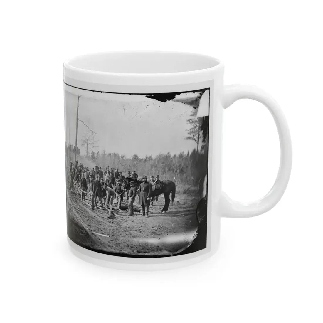 Richmond, Va., Vicinity.  Engineers Building Corduroy Road (U.S. Civil War) White Coffee Mug - Go Mug Yourself