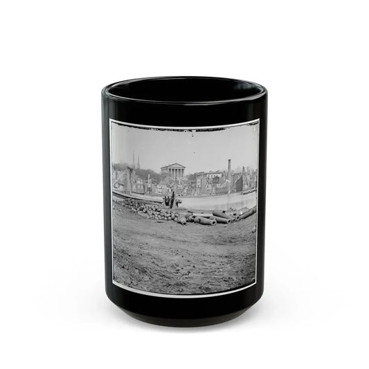 Richmond, Va. View Of The Burned District And The Capitol Across The Canal Basin (U.S. Civil War) Black Coffee Mug 15oz - Go Mug Yourself