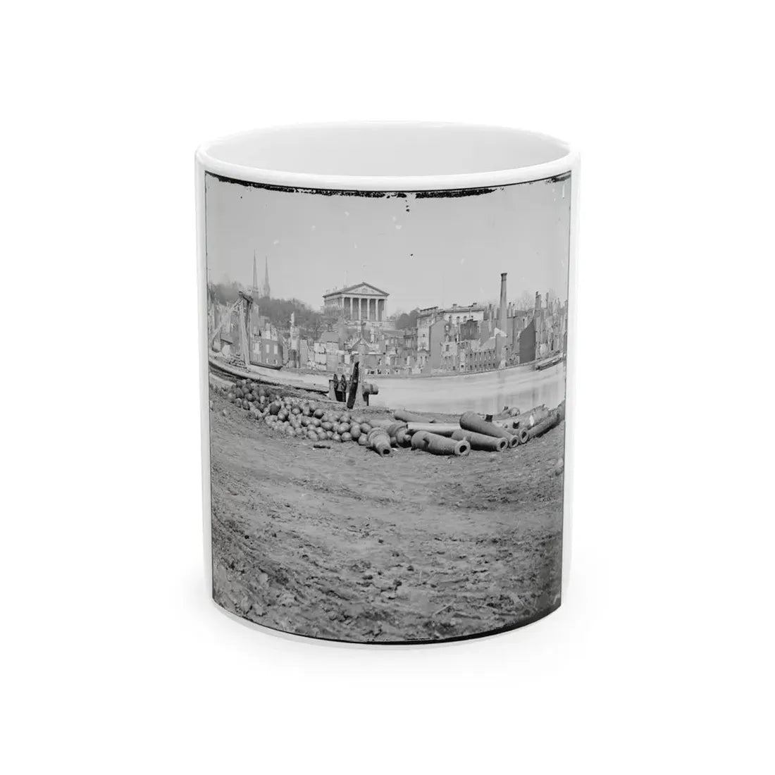 Richmond, Va. View Of The Burned District And The Capitol Across The Canal Basin (U.S. Civil War) White Coffee Mug 11oz - Go Mug Yourself