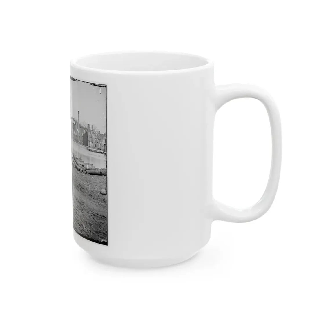 Richmond, Va. View Of The Burned District And The Capitol Across The Canal Basin (U.S. Civil War) White Coffee Mug - Go Mug Yourself