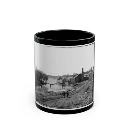 Richmond, Va. View Of The Tredegar Iron Works, With Footbridge To Neilson's Island (U.S. Civil War) Black Coffee Mug 11oz - Go Mug Yourself