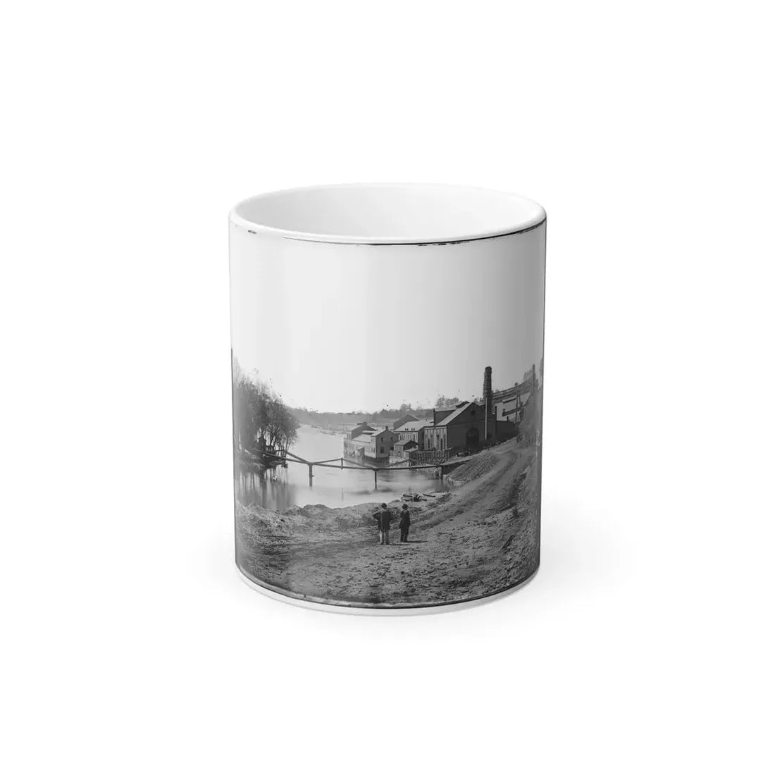 Richmond, Va. View of the Tredegar Iron Works, With Footbridge to Neilson's Island (U.S. Civil War) Color Changing Coffee Mug 11oz - Go Mug Yourself
