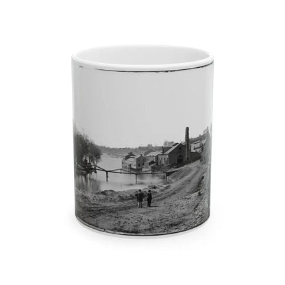 Richmond, Va. View Of The Tredegar Iron Works, With Footbridge To Neilson's Island (U.S. Civil War) White Coffee Mug 11oz - Go Mug Yourself