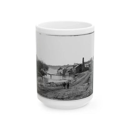 Richmond, Va. View Of The Tredegar Iron Works, With Footbridge To Neilson's Island (U.S. Civil War) White Coffee Mug 15oz - Go Mug Yourself