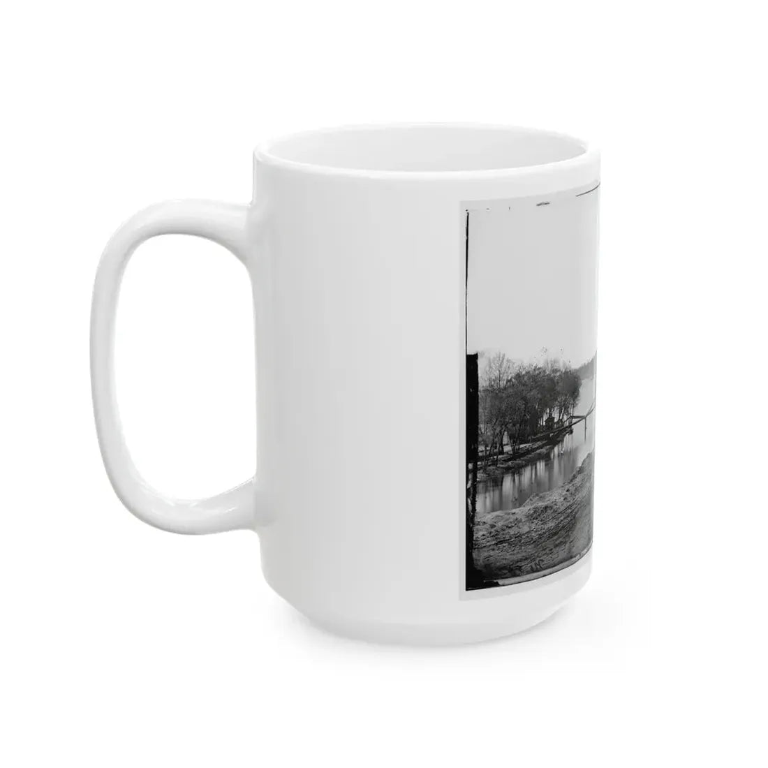 Richmond, Va. View Of The Tredegar Iron Works, With Footbridge To Neilson's Island (U.S. Civil War) White Coffee Mug - Go Mug Yourself