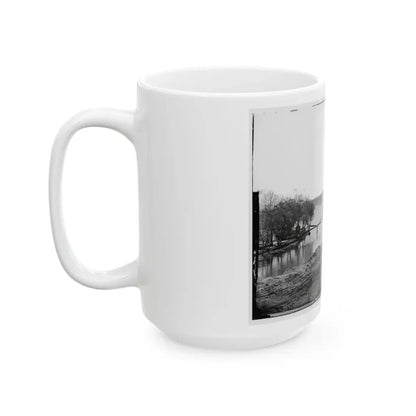 Richmond, Va. View Of The Tredegar Iron Works, With Footbridge To Neilson's Island (U.S. Civil War) White Coffee Mug - Go Mug Yourself