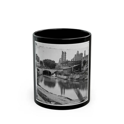 Richmond, Va. View On James River And Kanawha Canal Near The Haxall Flour Mills; Ruins Of The Gallego Mills Beyond (U.S. Civil War) Black Coffee Mug 11oz - Go Mug Yourself