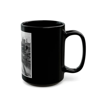 Richmond, Va. View On James River And Kanawha Canal Near The Haxall Flour Mills; Ruins Of The Gallego Mills Beyond (U.S. Civil War) Black Coffee Mug - Go Mug Yourself
